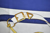 Authentic HERMES Carre 90 Scarf "Eperon d'or" Silk Blue K5812