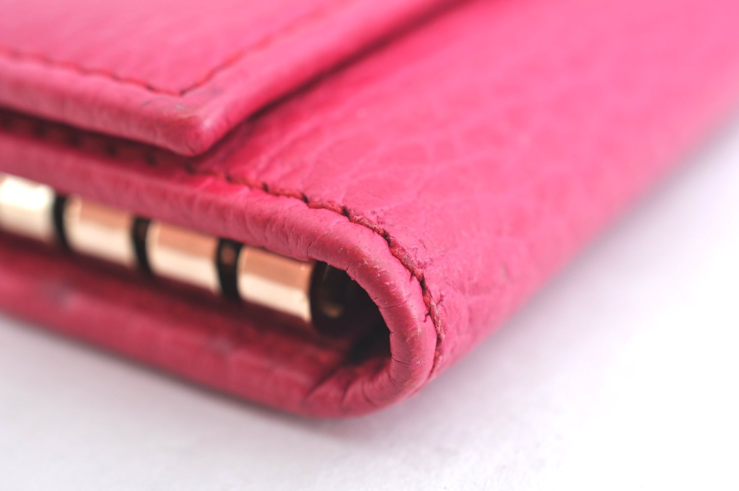 Authentic GUCCI Swing Vintage６Six Hooks Key Case Leather 354499 Pink K5820