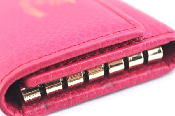 Authentic GUCCI Swing Vintage６Six Hooks Key Case Leather 354499 Pink K5820