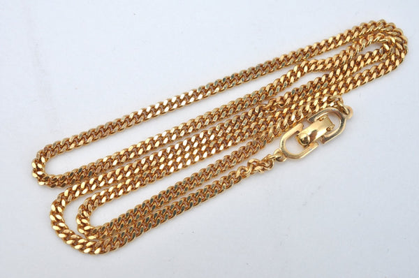 Authentic Christian Dior Gold Tone Chain Necklace CD K5822