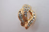 Authentic Christian Dior Rhinestone Clip-On Earrings Gold Plating CD K5825