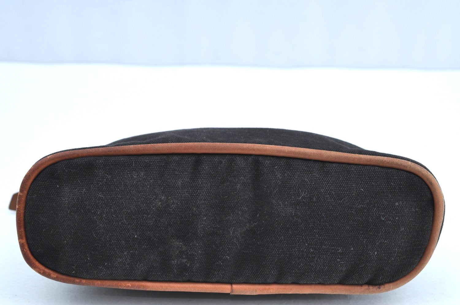 Authentic HERMES Bolide PM Pouch Purse Canvas Leather Black K5830