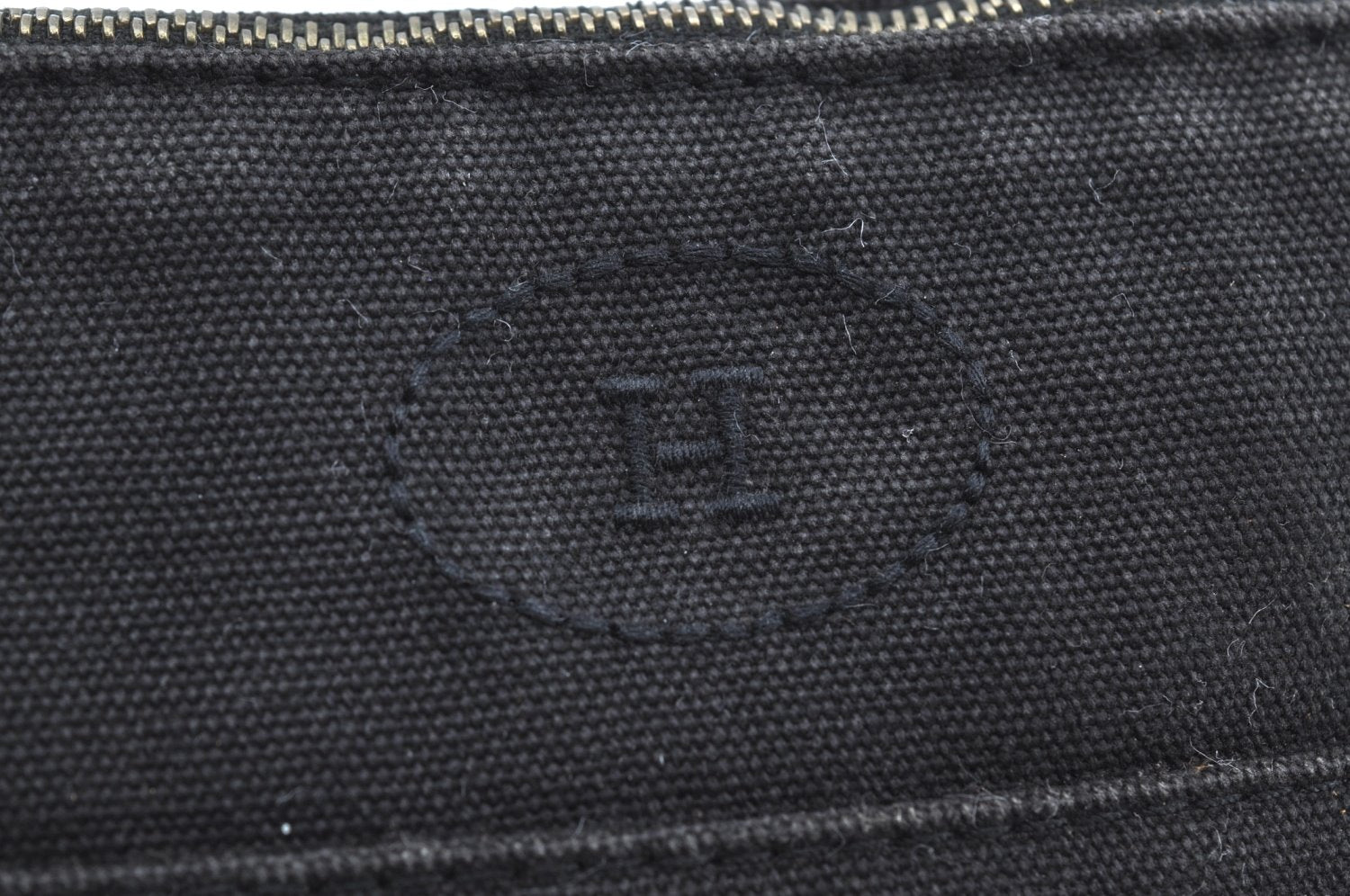 Authentic HERMES Bolide PM Pouch Purse Canvas Leather Black K5830