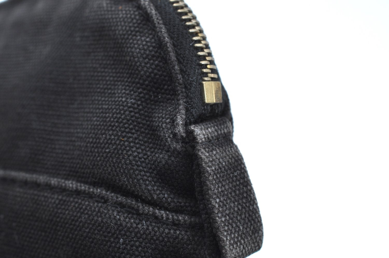 Authentic HERMES Bolide PM Pouch Purse Canvas Leather Black K5830