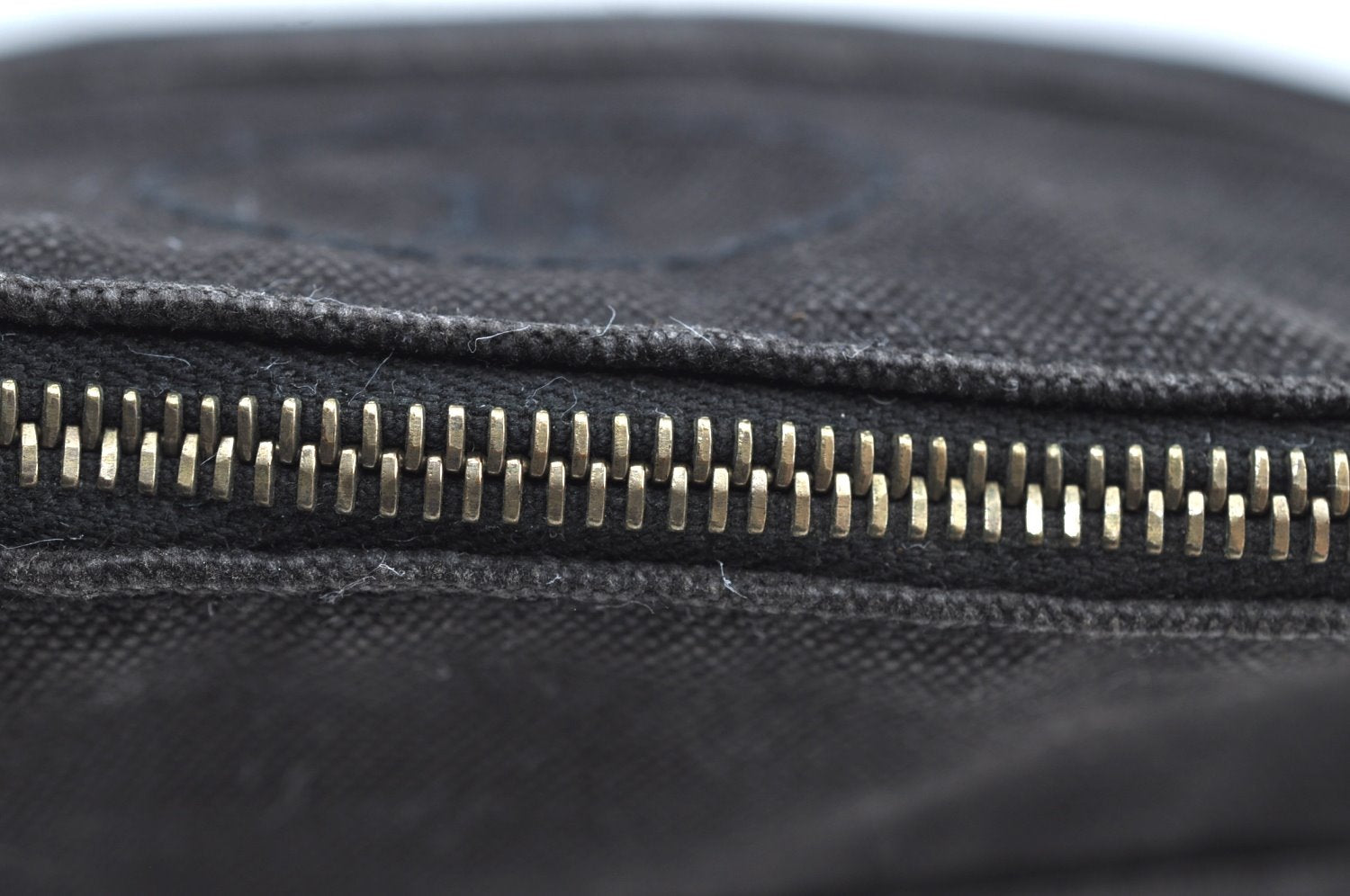 Authentic HERMES Bolide PM Pouch Purse Canvas Leather Black K5830