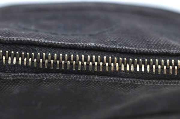 Authentic HERMES Bolide PM Pouch Purse Canvas Leather Black K5830