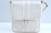 Authentic BURBERRY Vintage Leather Shoulder Bag Purse White K5837