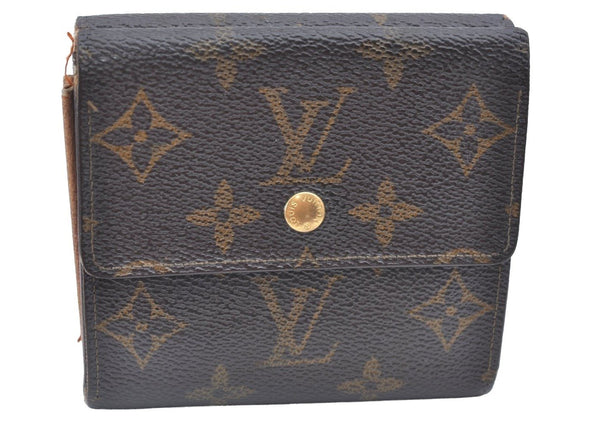 Authentic Louis Vuitton Monogram M61652 Porte Monnaie Billet Carte Credit K5840