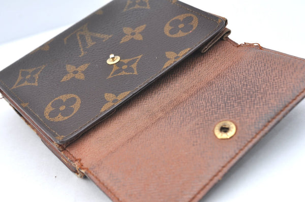 Authentic Louis Vuitton Monogram M61652 Porte Monnaie Billet Carte Credit K5840