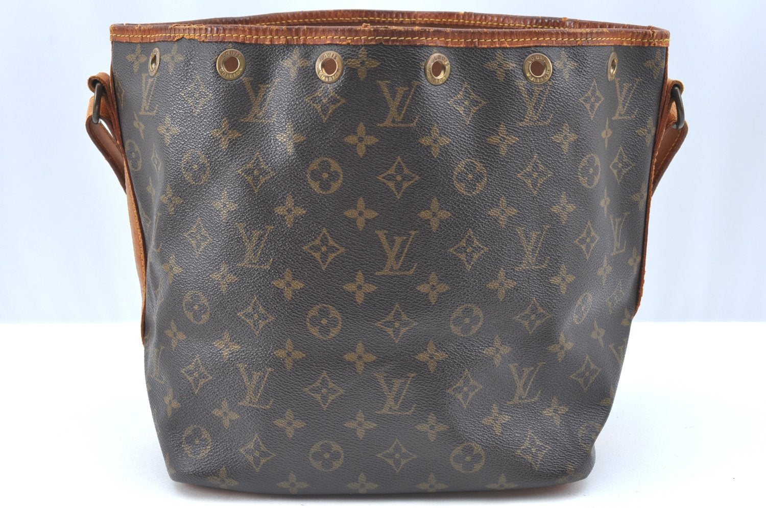 Authentic Louis Vuitton Monogram Petit Noe M42226 Shoulder Drawstring Bag K5845