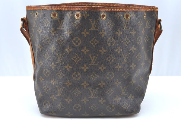 Authentic Louis Vuitton Monogram Petit Noe M42226 Shoulder Drawstring Bag K5845