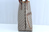 Authentic GUCCI Web Sherry Line GG Plus Tote Bag PVC Leather Brown K5848