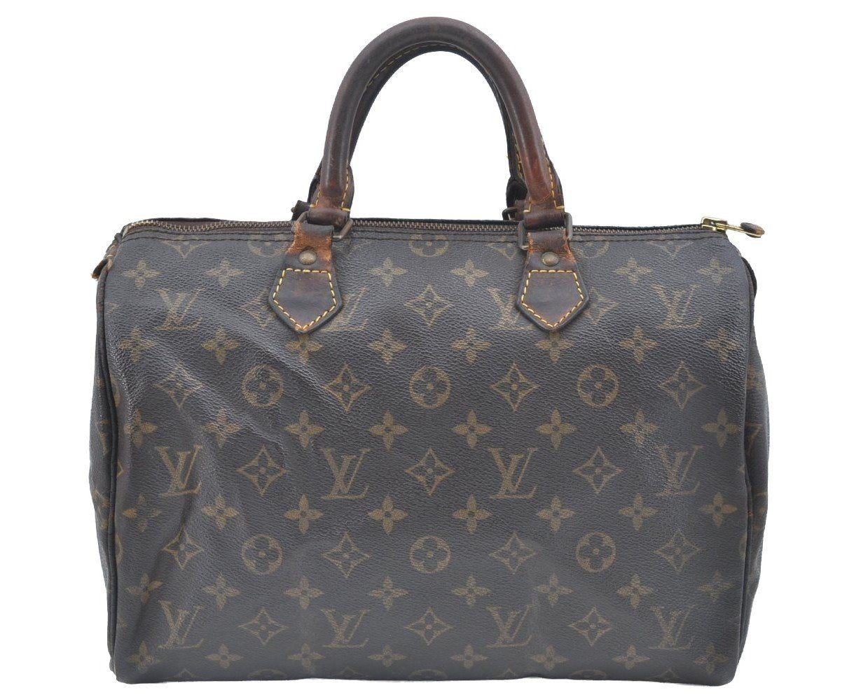 Authentic Louis Vuitton Monogram Speedy 30 Hand Boston Bag M41526 LV K5850