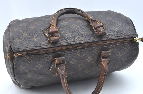 Authentic Louis Vuitton Monogram Speedy 30 Hand Boston Bag M41526 LV K5850