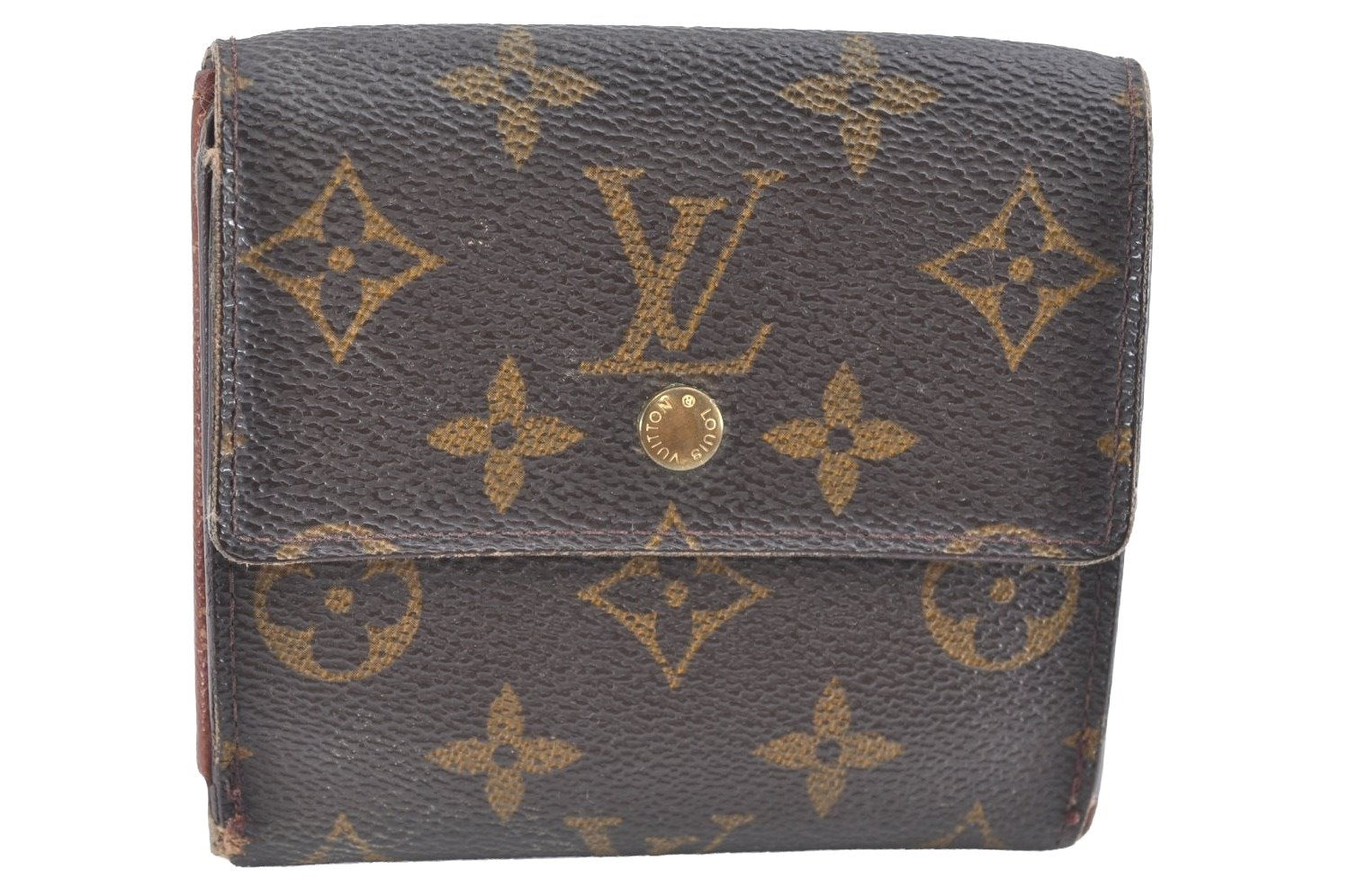 Authentic Louis Vuitton Monogram M61652 Porte Monnaie Billet Carte Credit K5851