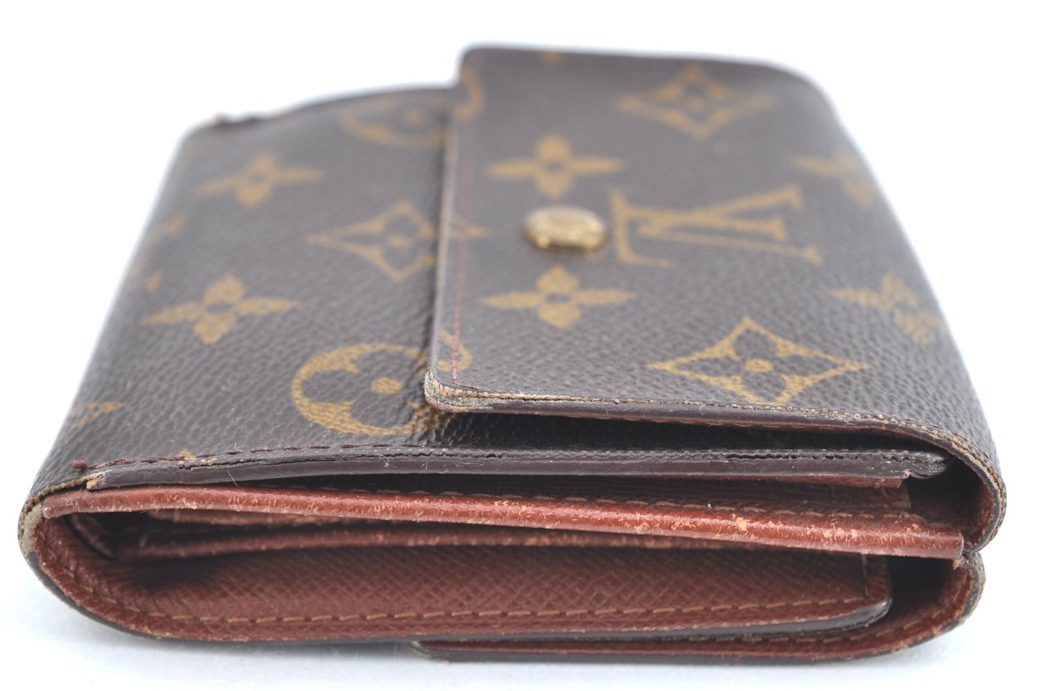 Authentic Louis Vuitton Monogram M61652 Porte Monnaie Billet Carte Credit K5851