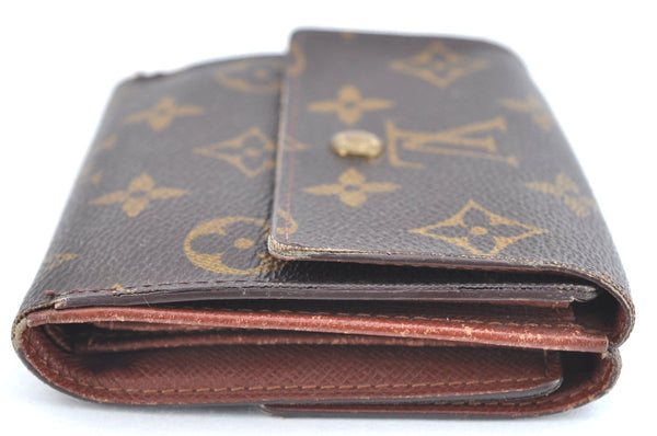 Authentic Louis Vuitton Monogram M61652 Porte Monnaie Billet Carte Credit K5851