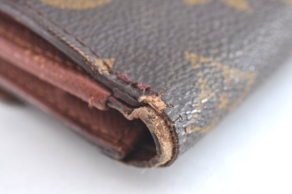 Authentic Louis Vuitton Monogram M61652 Porte Monnaie Billet Carte Credit K5851