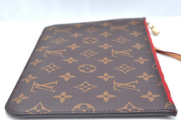 Authentic Louis Vuitton Monogram Neverfull Pouch Purse Clutch Bag Red LV K5865