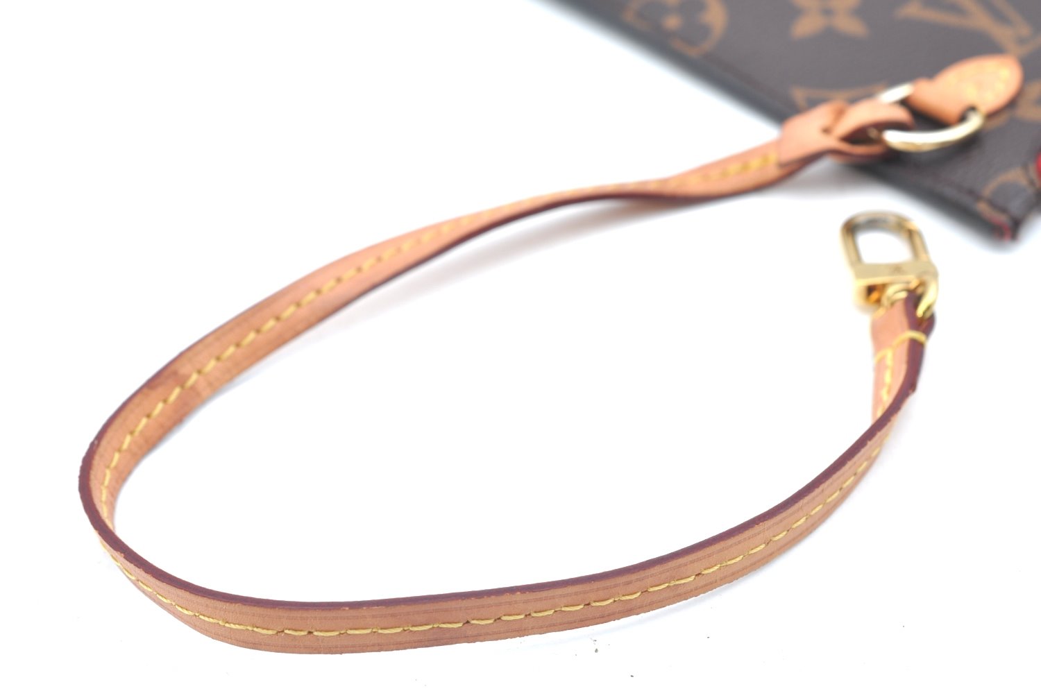Authentic Louis Vuitton Monogram Neverfull Pouch Purse Clutch Bag Red LV K5865