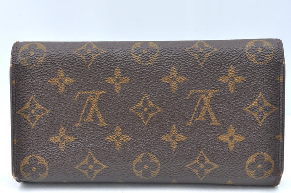 Authentic Louis Vuitton Monogram Porte Tresor International M61215 Wallet K5870