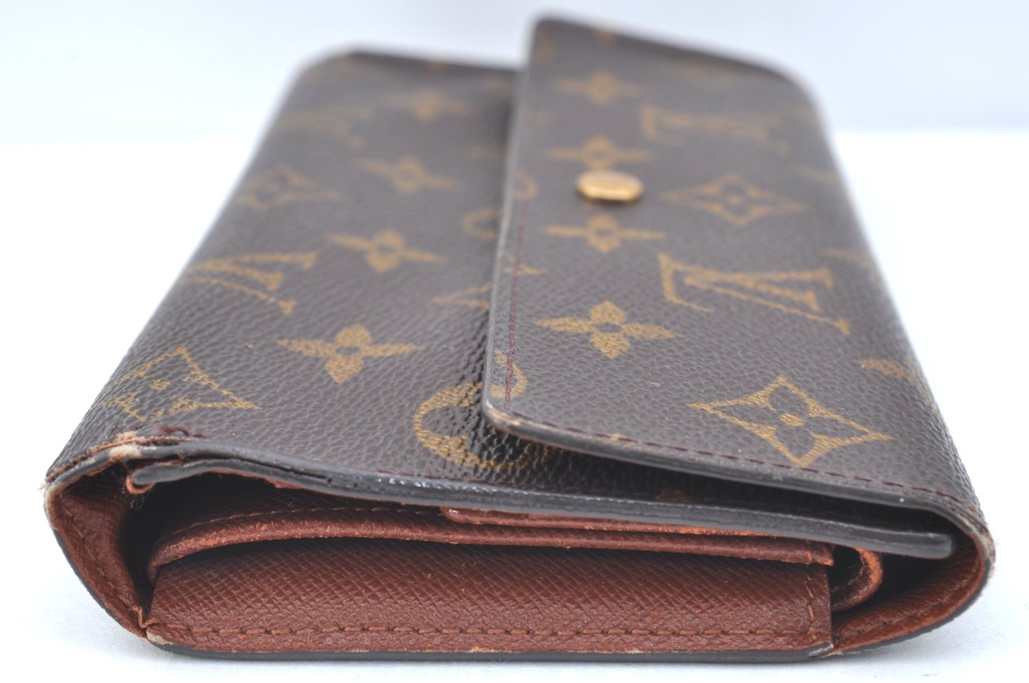 Authentic Louis Vuitton Monogram Porte Tresor International M61215 Wallet K5870