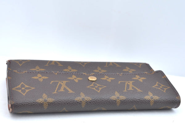 Authentic Louis Vuitton Monogram Porte Tresor International M61215 Wallet K5870