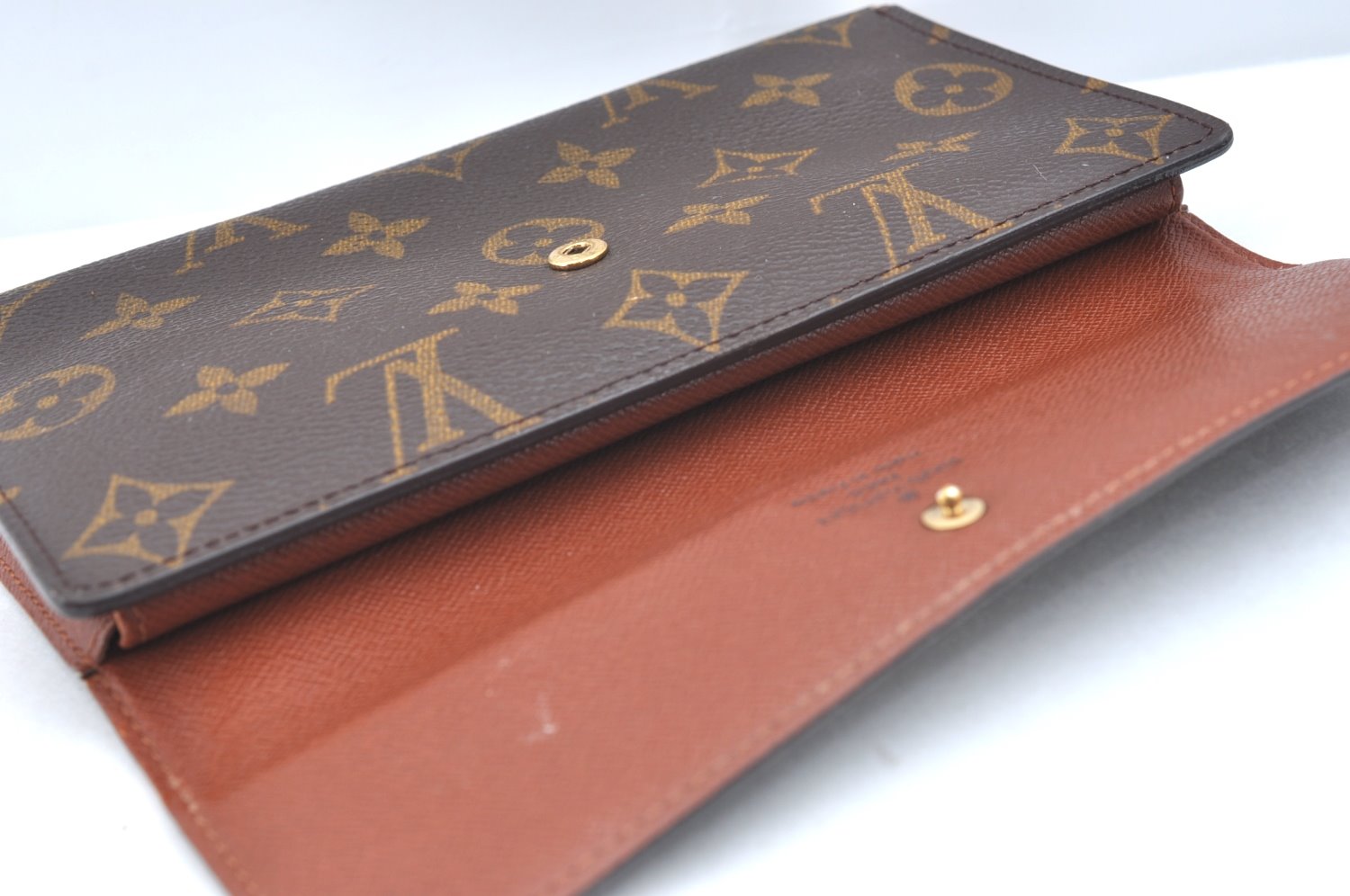 Authentic Louis Vuitton Monogram Porte Tresor International M61215 Wallet K5870