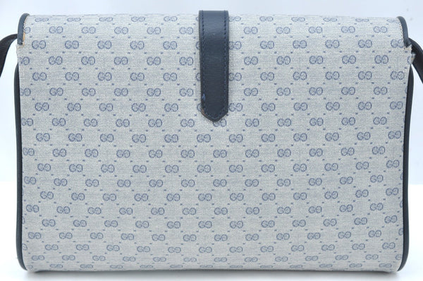 Authentic GUCCI Micro GG PVC Leather Shoulder Cross Body Bag Navy Blue K5871