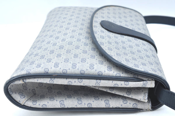 Authentic GUCCI Micro GG PVC Leather Shoulder Cross Body Bag Navy Blue K5871