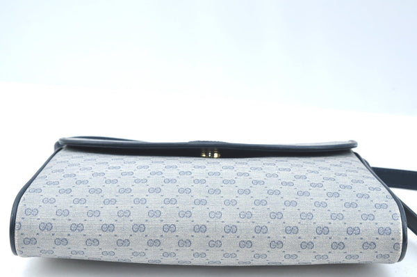 Authentic GUCCI Micro GG PVC Leather Shoulder Cross Body Bag Navy Blue K5871