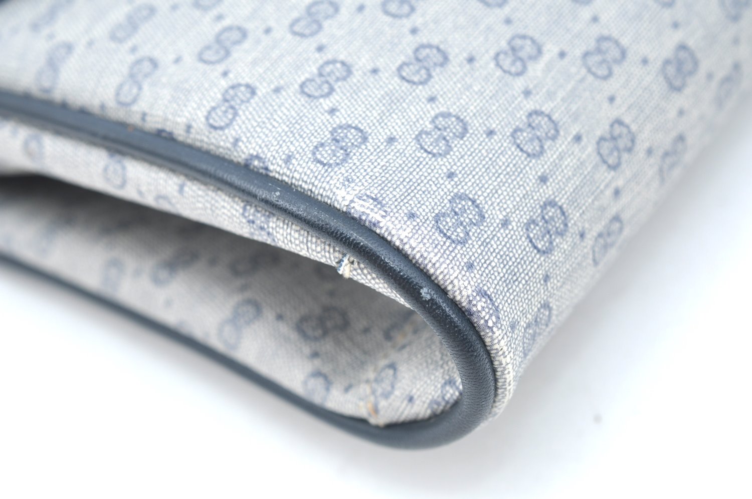 Authentic GUCCI Micro GG PVC Leather Shoulder Cross Body Bag Navy Blue K5871