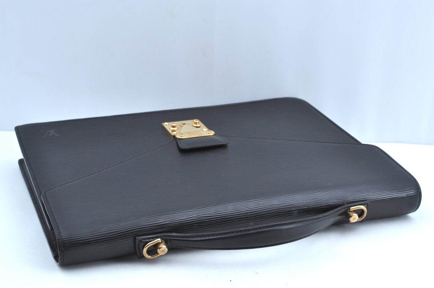 Auth Louis Vuitton Epi Porte Documents Bandouliere Briefcase M54462 Black K5875