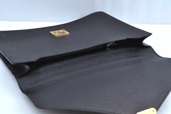 Auth Louis Vuitton Epi Porte Documents Bandouliere Briefcase M54462 Black K5875