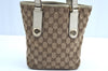 Authentic GUCCI Charmy Shoulder Tote Bag GG Canvas Leather 153361 Brown K5877
