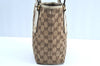 Authentic GUCCI Charmy Shoulder Tote Bag GG Canvas Leather 153361 Brown K5877