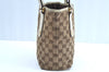 Authentic GUCCI Charmy Shoulder Tote Bag GG Canvas Leather 153361 Brown K5877