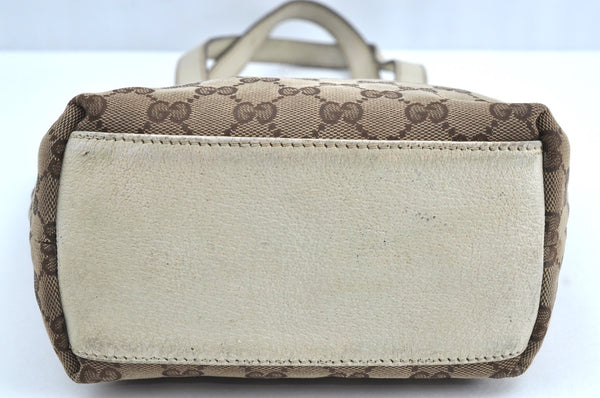 Authentic GUCCI Charmy Shoulder Tote Bag GG Canvas Leather 153361 Brown K5877