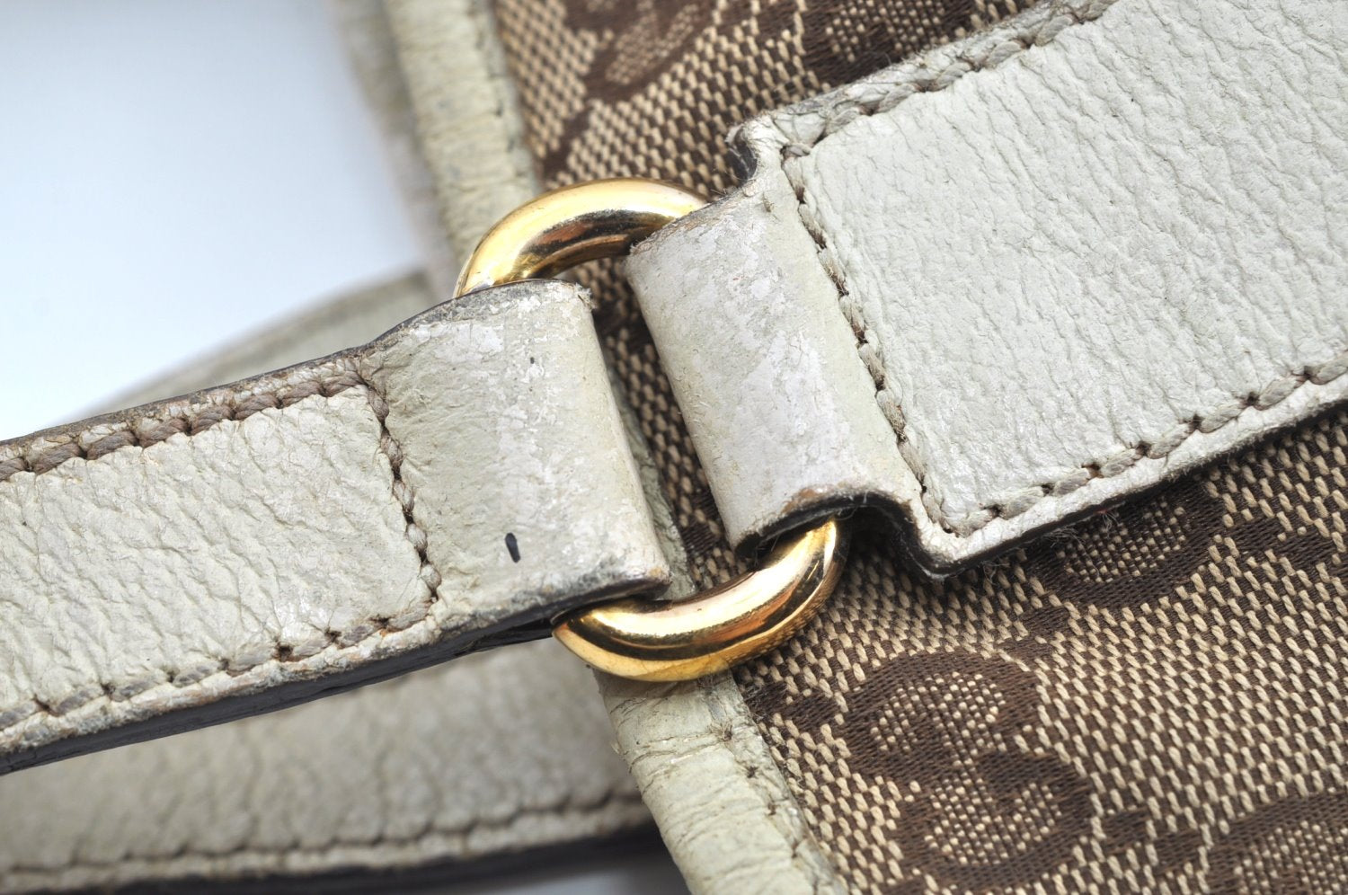 Authentic GUCCI Charmy Shoulder Tote Bag GG Canvas Leather 153361 Brown K5877