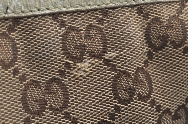 Authentic GUCCI Charmy Shoulder Tote Bag GG Canvas Leather 153361 Brown K5877