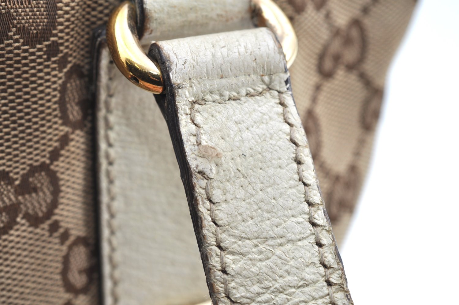 Authentic GUCCI Charmy Shoulder Tote Bag GG Canvas Leather 153361 Brown K5877