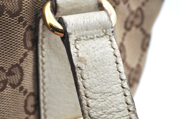 Authentic GUCCI Charmy Shoulder Tote Bag GG Canvas Leather 153361 Brown K5877