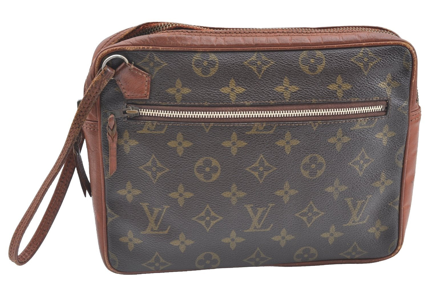 Authentic Louis Vuitton Monogram Pochette Sport Clutch Bag Old Model Junk K5878