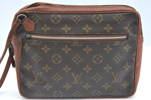 Authentic Louis Vuitton Monogram Pochette Sport Clutch Bag Old Model Junk K5878