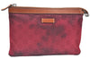 Authentic GUCCI Clutch Hand Bag Purse GG Nylon Leather 282071 Red K5881