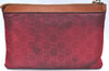Authentic GUCCI Clutch Hand Bag Purse GG Nylon Leather 282071 Red K5881