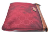 Authentic GUCCI Clutch Hand Bag Purse GG Nylon Leather 282071 Red K5881