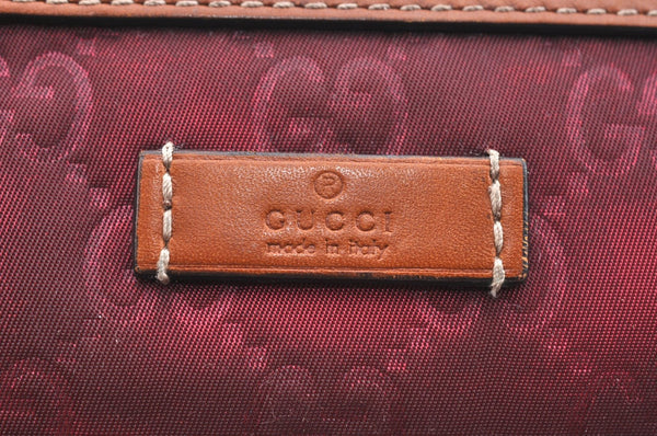 Authentic GUCCI Clutch Hand Bag Purse GG Nylon Leather 282071 Red K5881