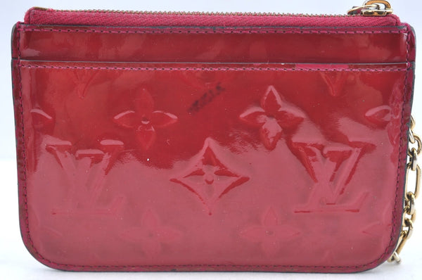 Authentic Louis Vuitton Vernis Pochette Cles NM Coin Purse Case M91669 Red K5885