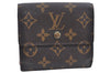 Authentic Louis Vuitton Monogram M61652 Porte Monnaie Billet Carte Credit K5886
